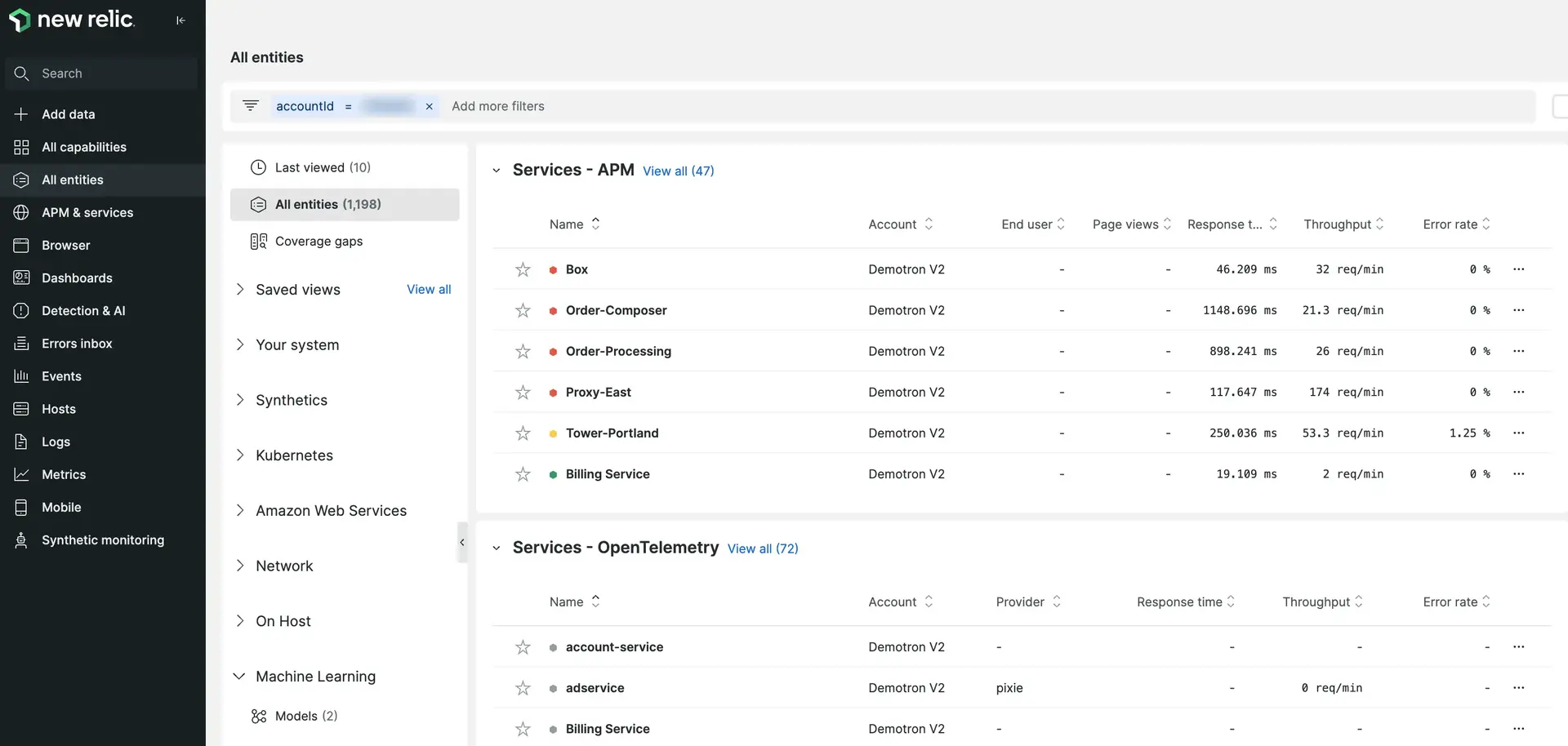 New Relic filtering workloads using tags