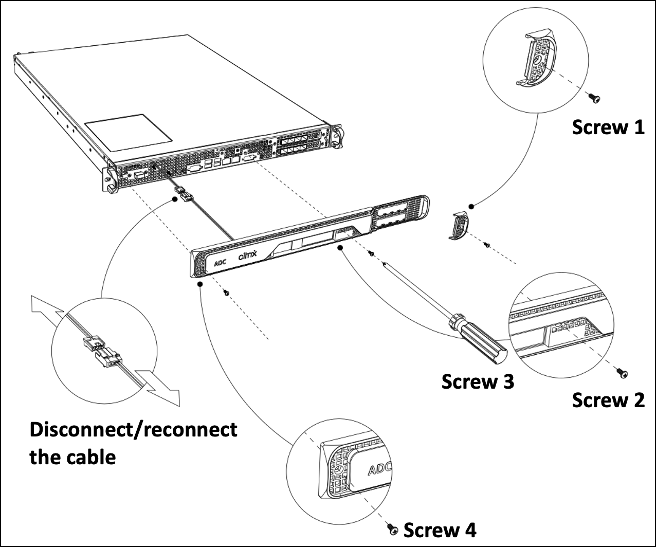 Replace the 1U bezel