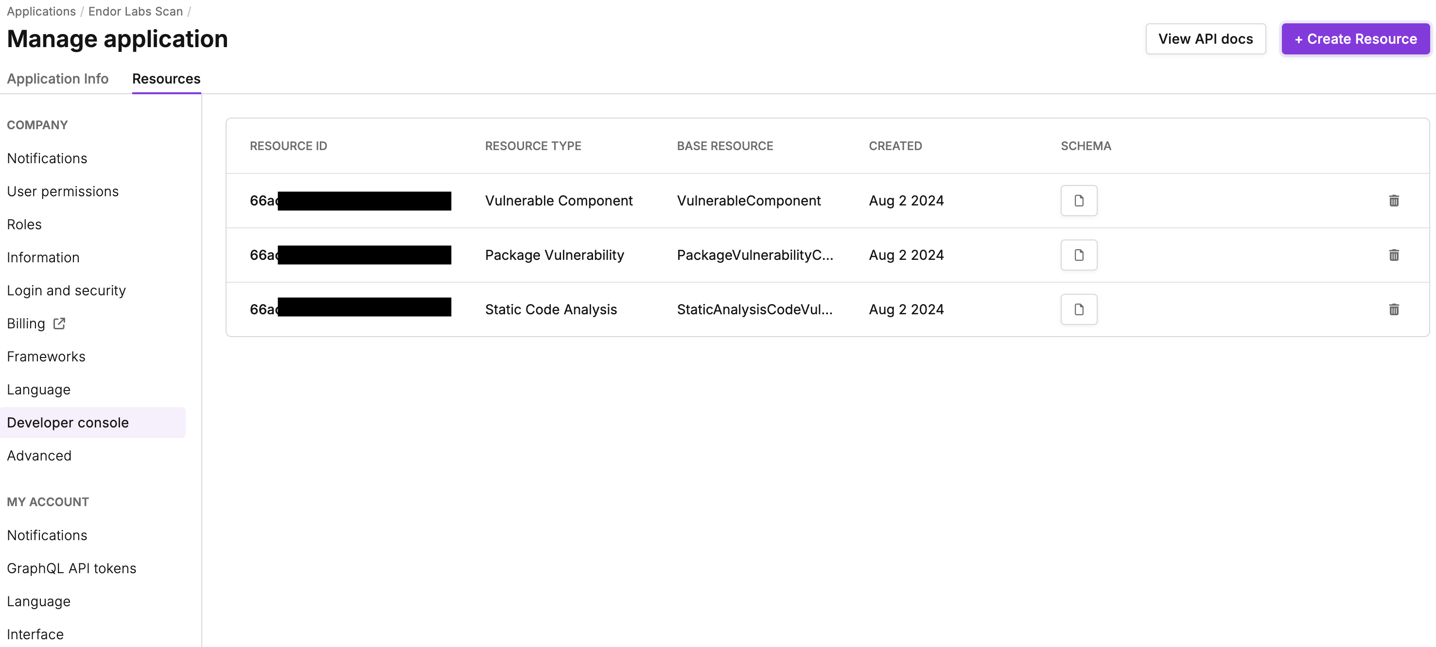 Vanta Resource IDs