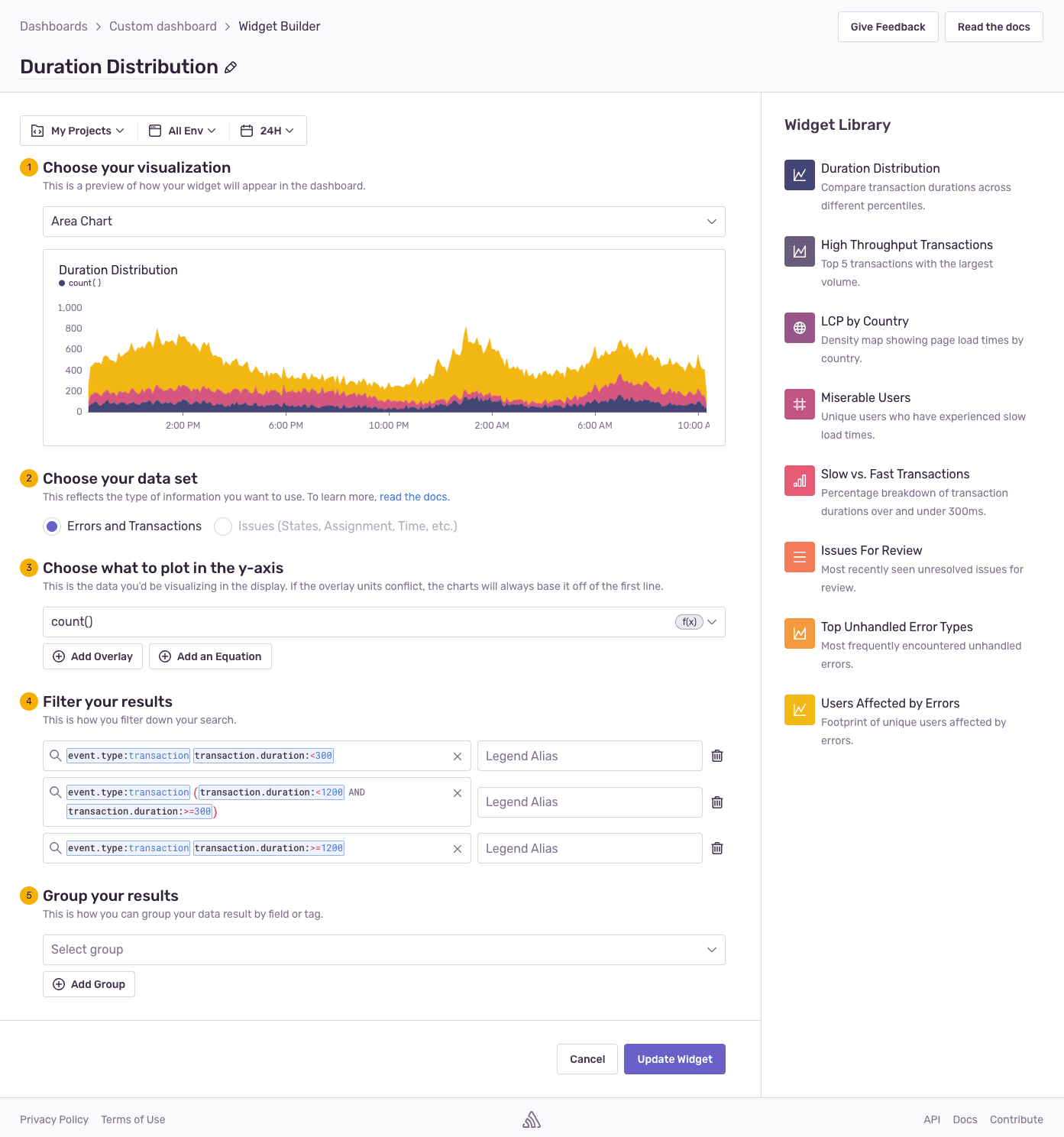 Response Thresholds Widget.