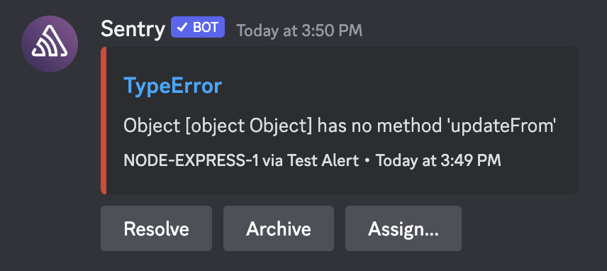 Discord issue alert