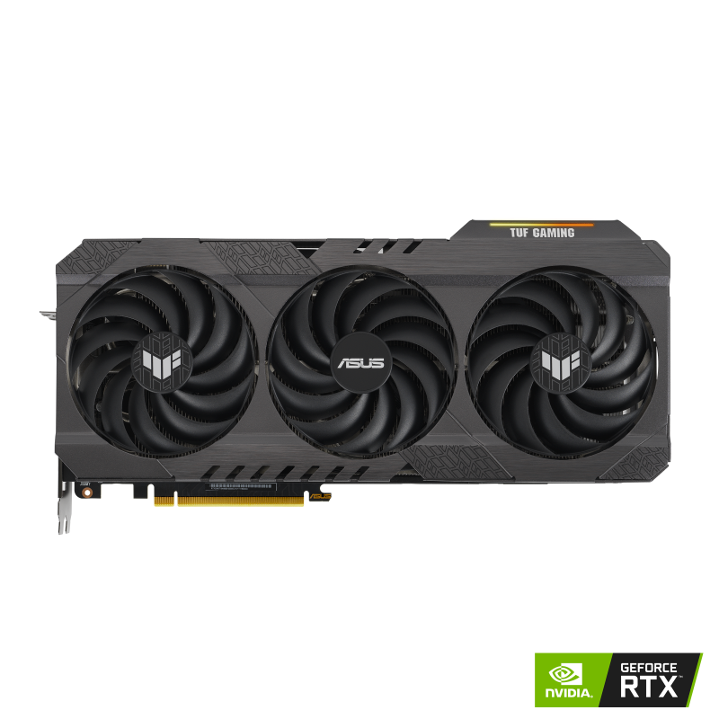 TUF Gaming GeForce RTX 3090 Ti 24GB graphics card with NVIDIA logo, front view