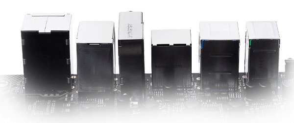 Corrosion-resistant stainless steel back I/O panel.