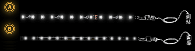 Addressable header and RGB header.