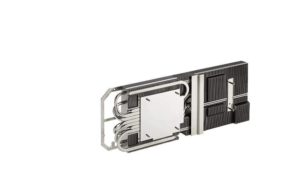 Exploded view of ROG STRIX RTX 3080 V2 WHITE EDITION structural layers