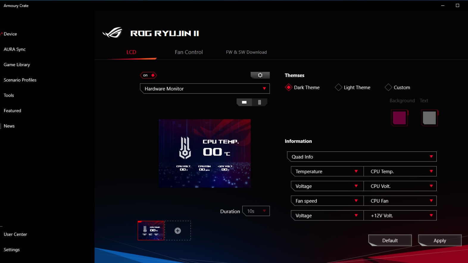 System Monitoring software screenshot