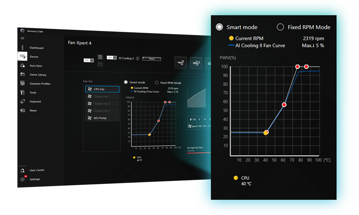 AI Cooling II Fan Control setting