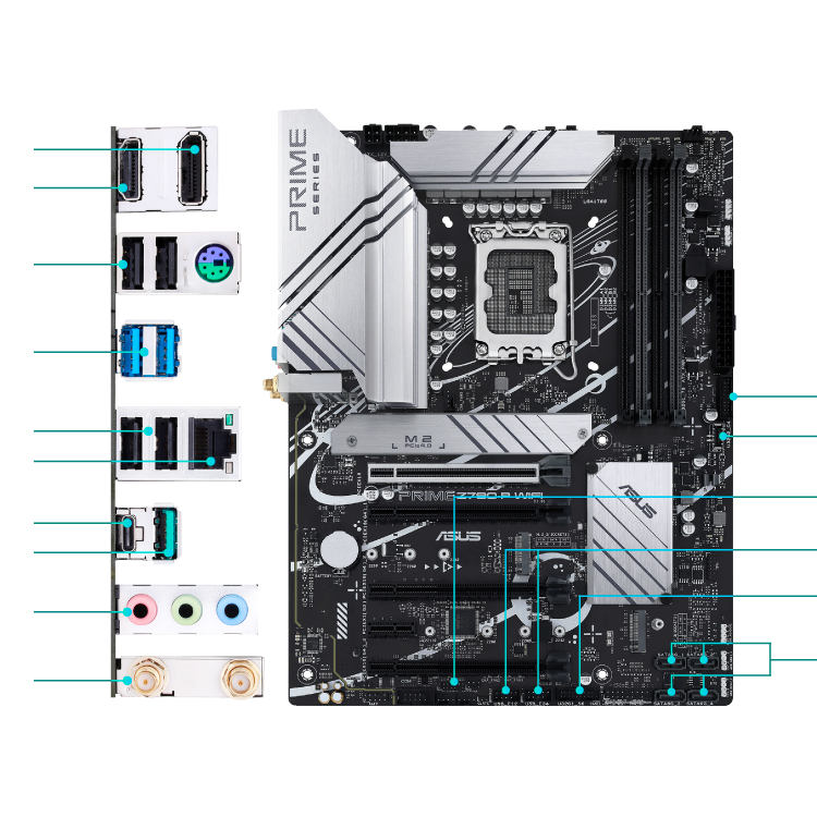 All specs of the PRIME Z790-P WIFI motherboard