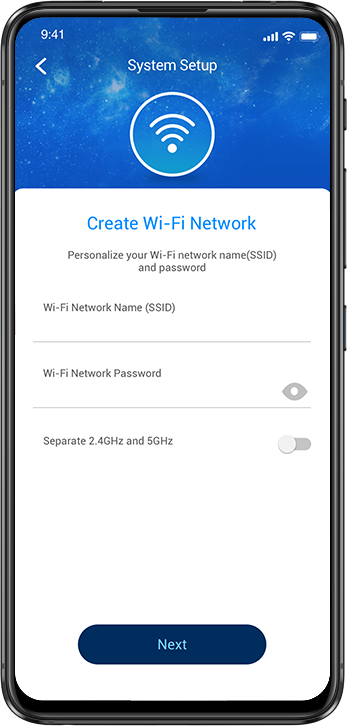 System setup interface