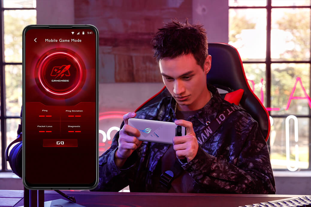 גיימר משחק משחק נייד עם ממשק המשתמש ASUS Mobile Game Mode