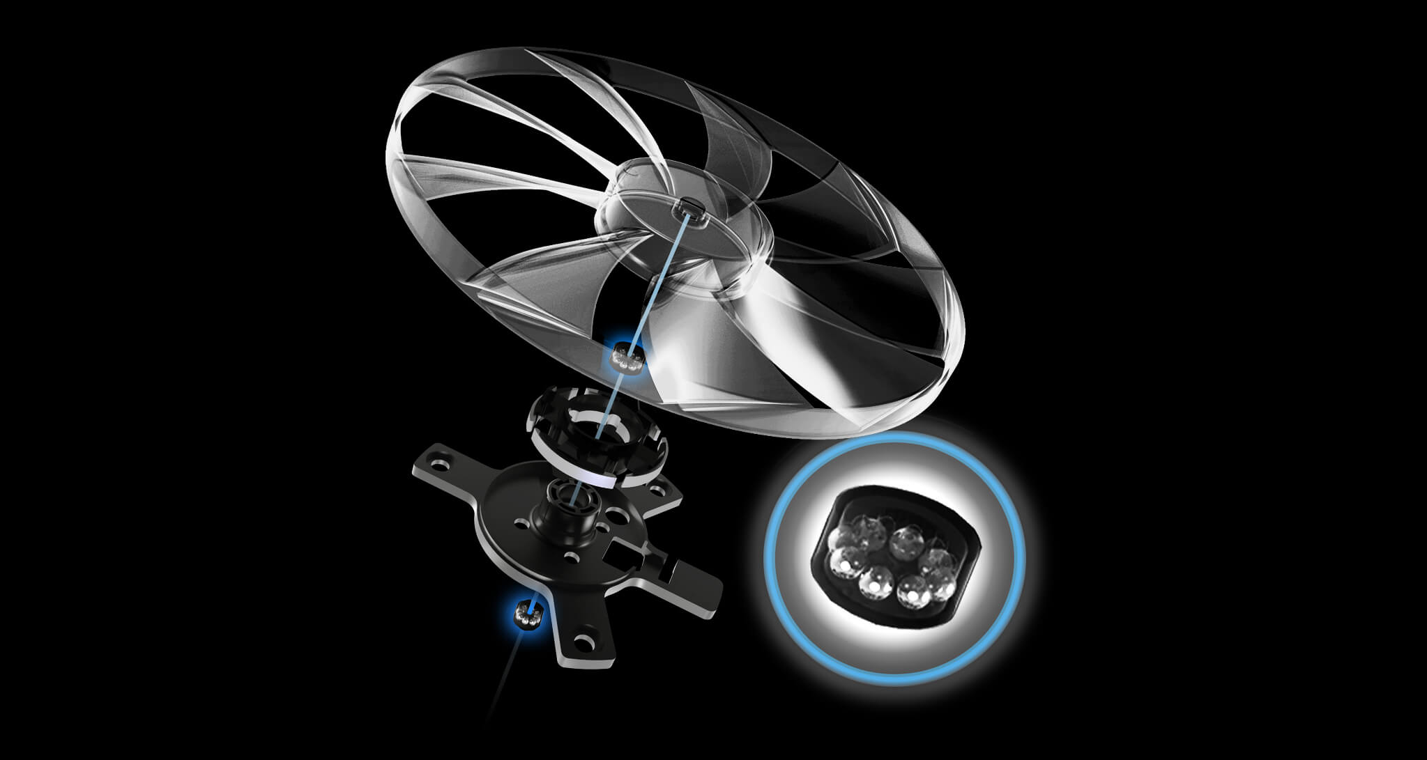 Dual ball fan bearing diagram.