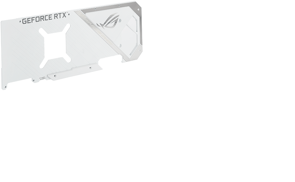 The internal structures of ROG STRIX RTX 3070 V2 WHITE EDITION exploded view showing card structure