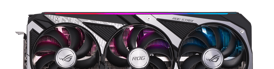 The design aesthetic and lighting effect on ROG STRIX GEFORCE RTX 3060 V2