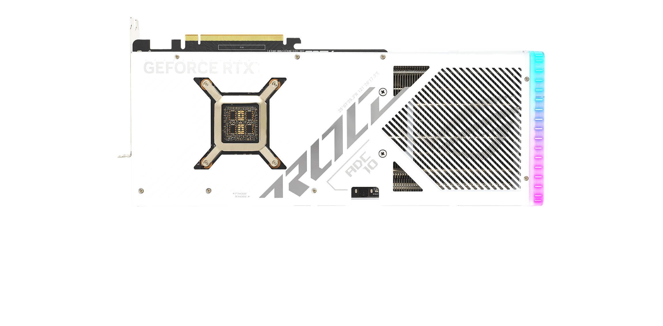 Rear view of the ROG Strix GeForce RTX 4090 graphics card.