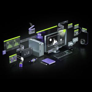 Artwork illustrating a large family of computer products