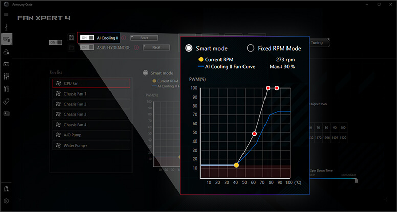 ROG Strix Z790-H AI Cooling II user interface