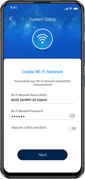 3-step setup with the ASUS Router app interface