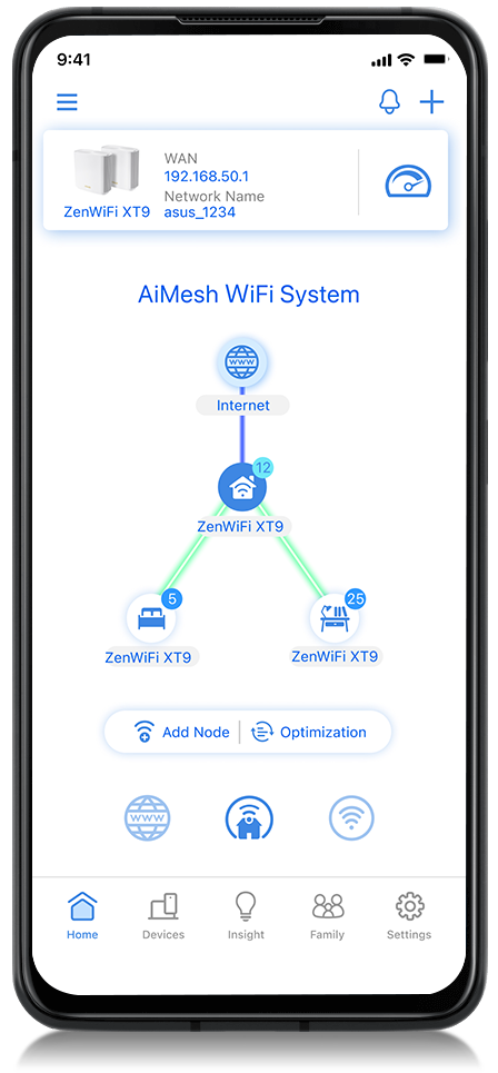 AiMesh topology for clear mesh network status.