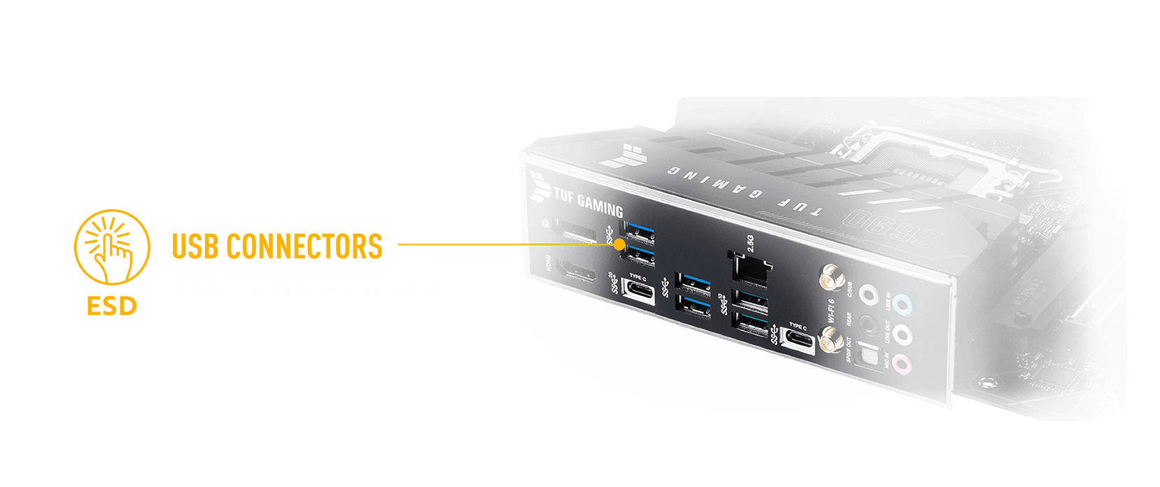 USB Connectors Additional on-circuit ESD transient-voltage-suppression 