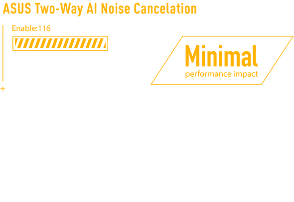 ASUS Two-Way AI Noise Cancelation has the minimal performance impact compares to similar technology. 