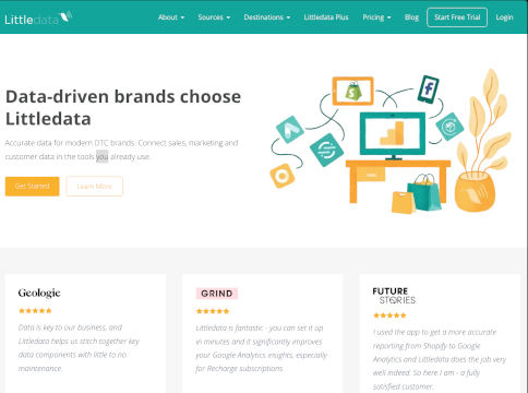 Homepage of Littledata