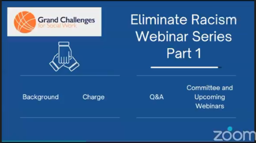 Intro slide for Eliminate Racism Webinar Series