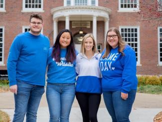 Student ambassadors at Taylor Education Building