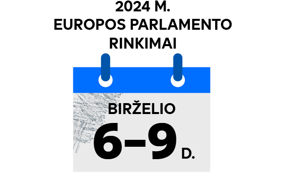 Kalendorius su tekstu „2024 m. Europos Parlamento rinkimai, birželio 6–9 d.“