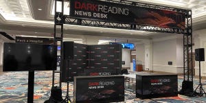 The News Desk booth being built on the Black Hat floor.