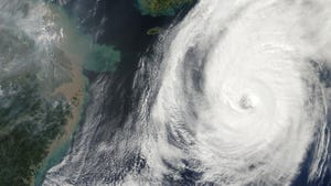 an image of a typhoon in the Pacific ocean from space