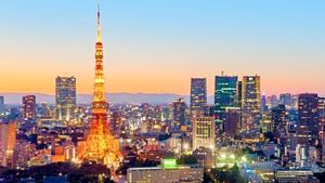 Tokyo Skyline and Tokyo Tower Japan Asian Cityscape