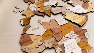 Wooden puzzle map of Africa and the Middle East