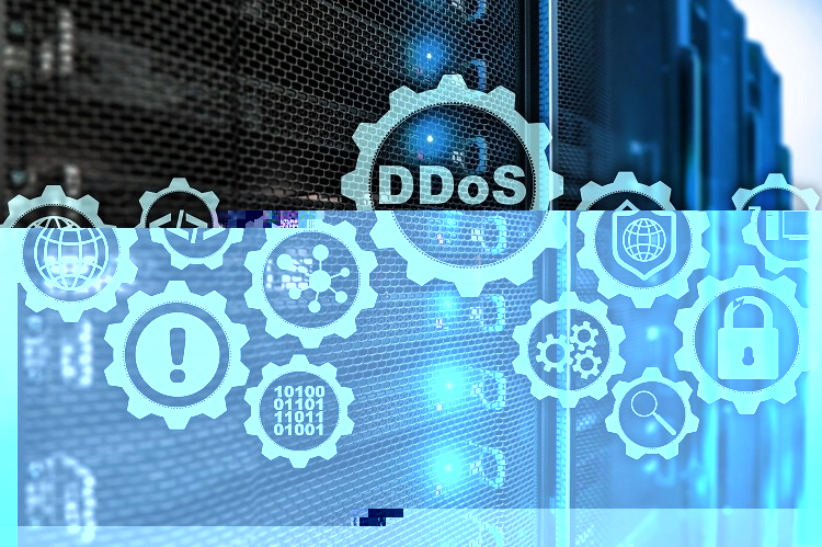 Illustration showing the word DDOS written on gears