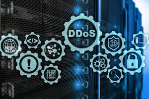 Illustration showing the word DDOS written on gears