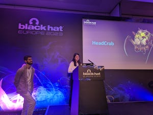 Asaf Eitani and Nitzan Yaakov on stage at Black Hat Europe