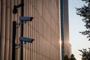 CCTV cameras mounted on a wall