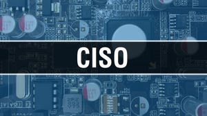 "CISO" in white across a black band, on a digital background