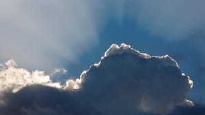 sun behind a cloud creating shadows