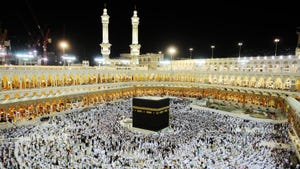 Pilgrims at the Kaaba in Mecca