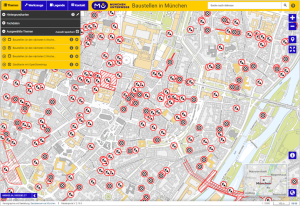 Digital map of Munich's construction sites