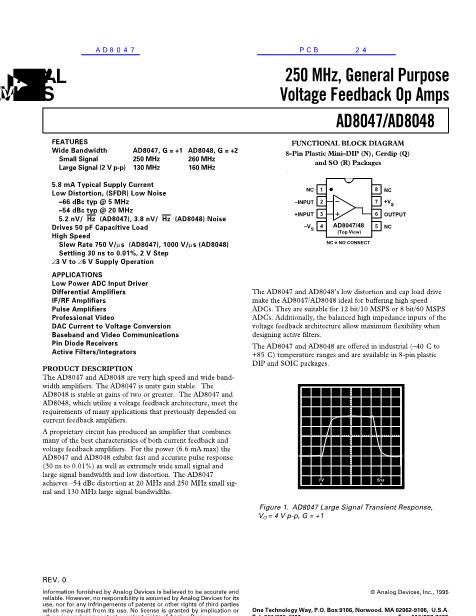 AD8047数据手册封面