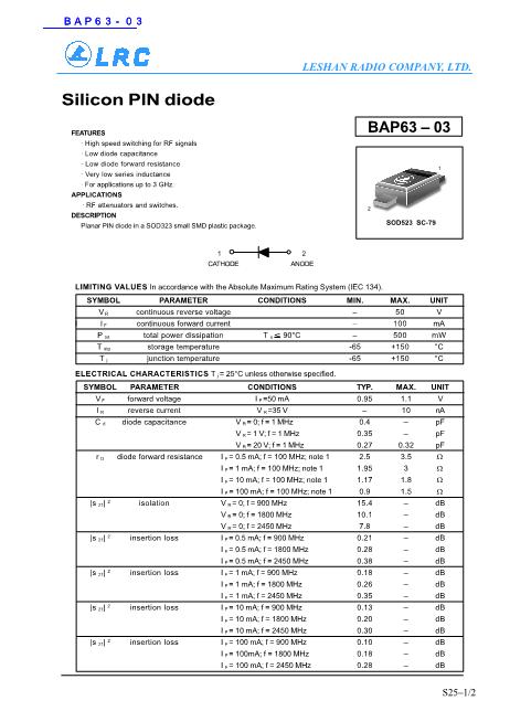 BAP63-03数据手册封面