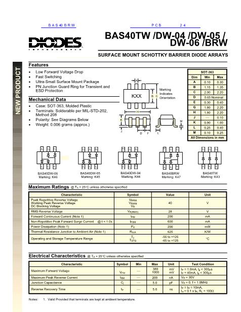 BAS40BRW数据手册封面