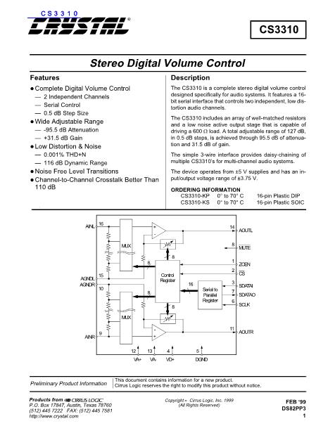 CS3310数据手册封面