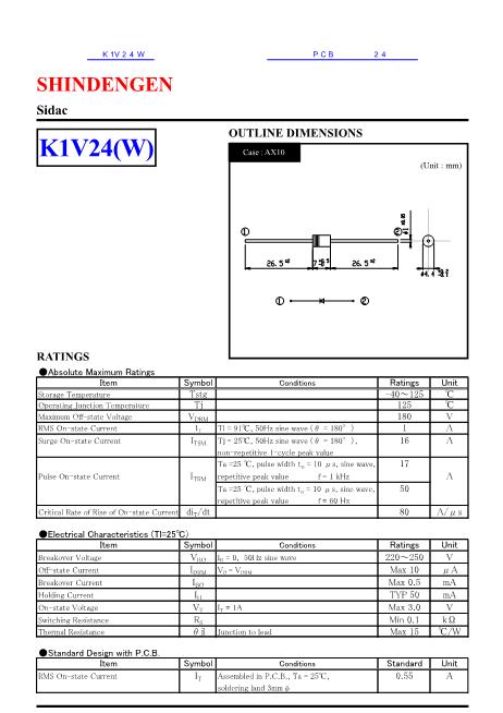 K1V24W数据手册封面