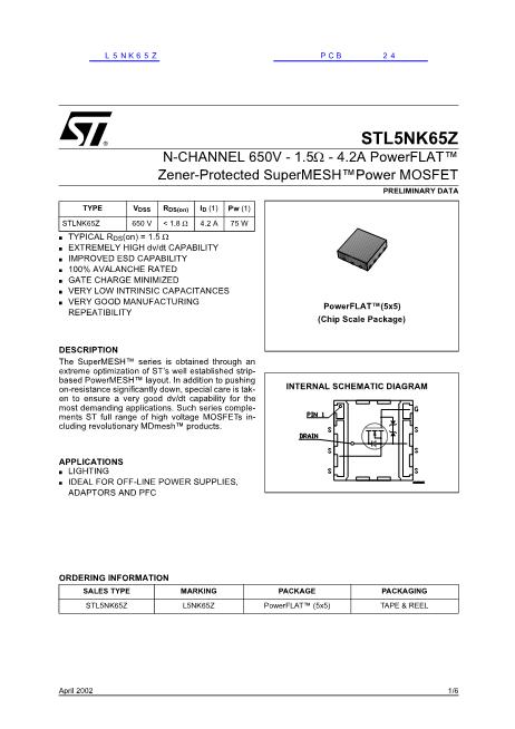 L5NK65Z数据手册封面