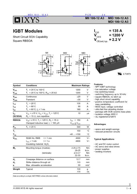 MDI100-12A3数据手册封面