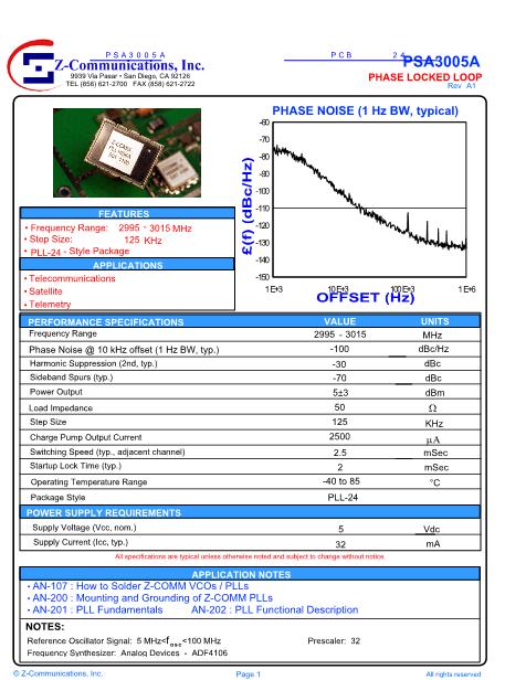 PSA3005A数据手册封面