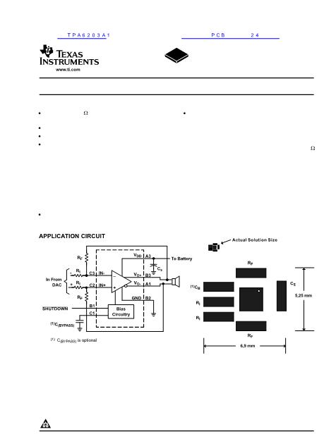 TPA6203A1数据手册封面