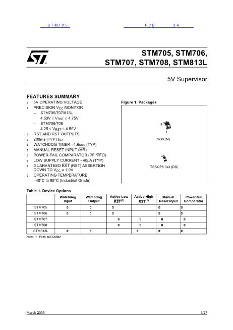 STM705数据手册封面